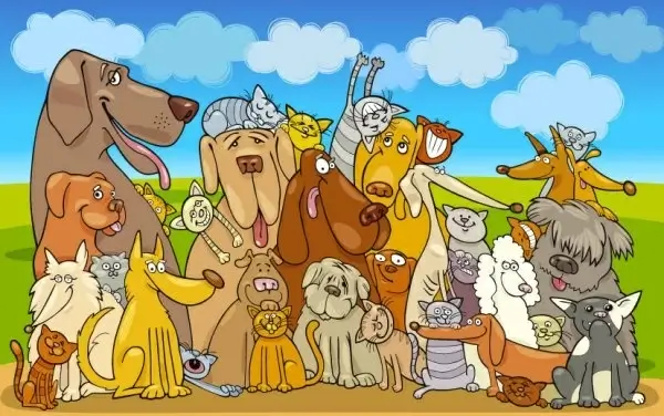 cartoon animals 02 vector