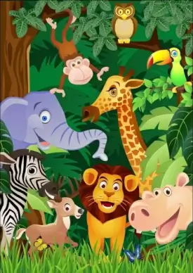 cartoon animals 03 vector