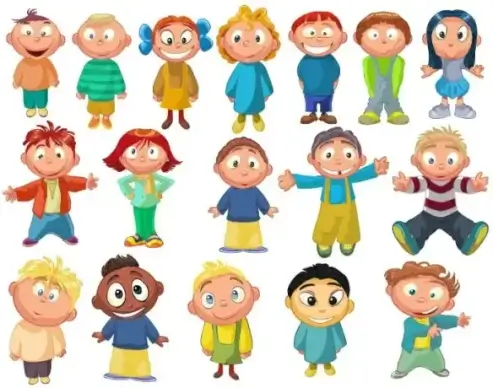 cartoon children 03 vector
