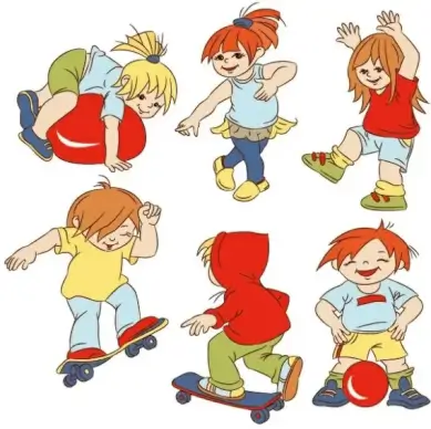 cartoon children 03 vector