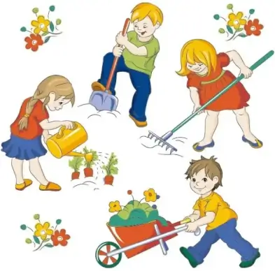 cartoon children 05 vector