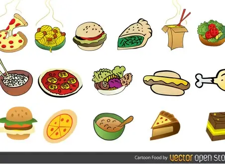 cartoon foods free vector