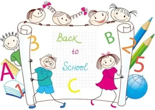 cartoon handpainted students 03 vector
