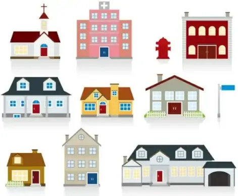 cartoon housing 03 vector
