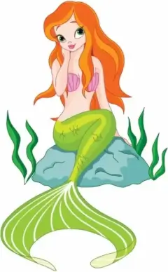 cartoon mermaid 01 vector