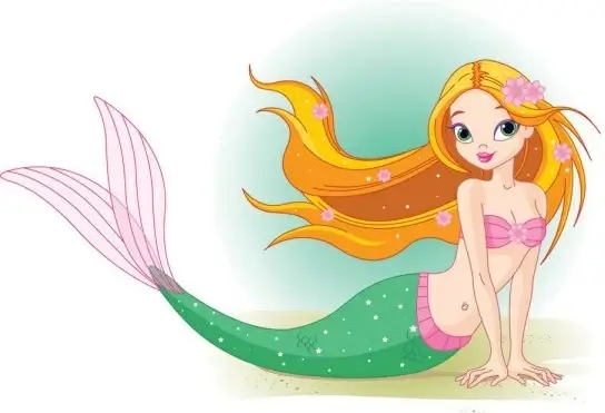 cartoon mermaid 02 vector