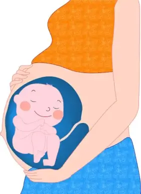 cartoon pregnant woman