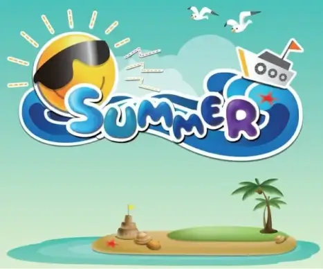 cartoon summer pictures 01 vector