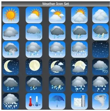 cartoon weather icon 03 vector