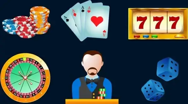casino design elements colorful 3d design various symbols