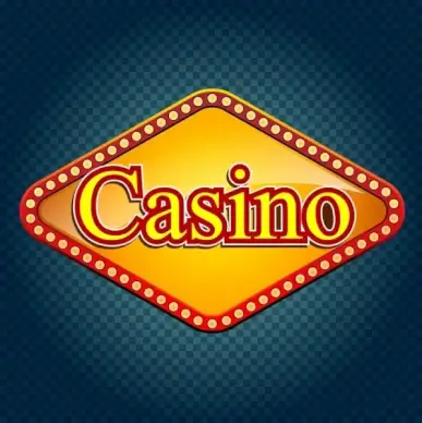 casino sign template yellow neon decoration flat design