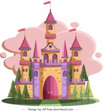 castle painting classical colorful decor
