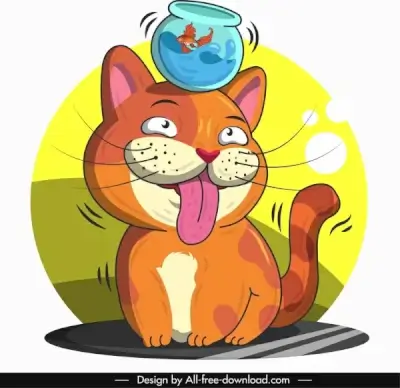 cat animal icon funny cartoon character handdrawn sketch