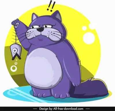 cat animal icon funny cartoon character sketch