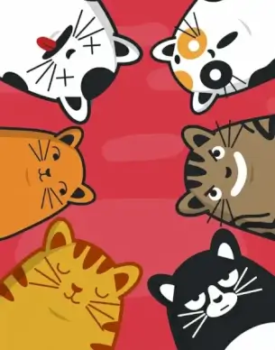 cat background funny cartoon characters emotional decor