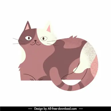 cat icon flat handdrawn classic outline