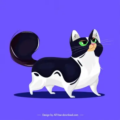 cat icon walking gesture sketch cartoon character design
