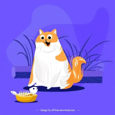 cat painting funny cartoon sketch