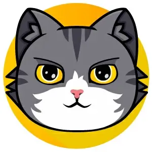 catcoin logo template cute cartoon sketch symmetric design 