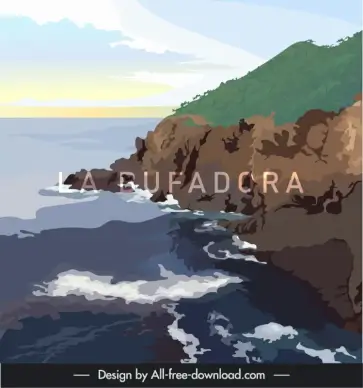 caves of bufadora scenery backdro elegant classical design 