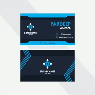 cdr business card template elegant dark geometric decor