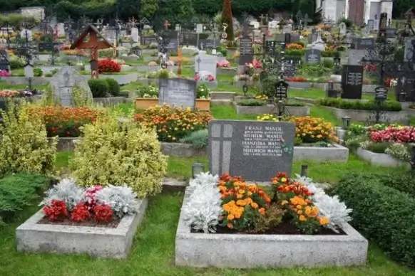 cemetery with flowers