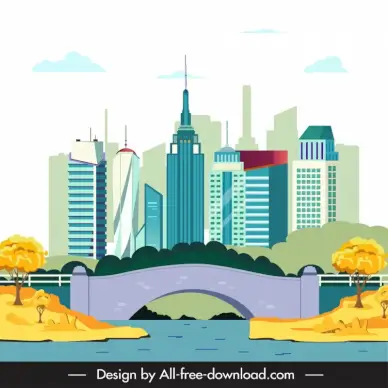 central park united states backdrop template flat modern elegant decor
