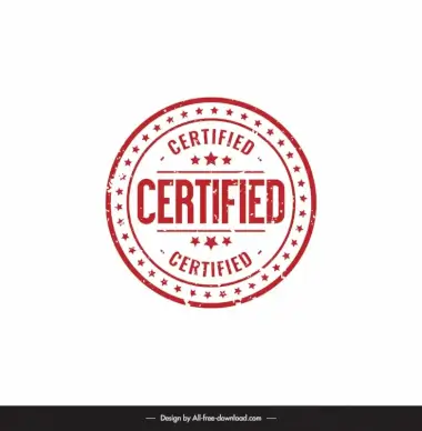 certificate stamp template circle shape stars decor