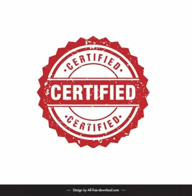 certificate stamp template flat classical serrated circle 