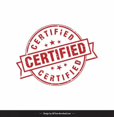 certificate stamp template symmetric stars ribbon decor