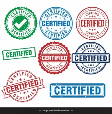 certificate stamps collection flat classic shapes