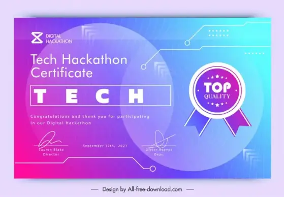 certificate template cmyk flat elegant curves circle 