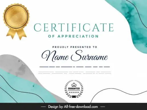 certificate template elegant bright abstract decor