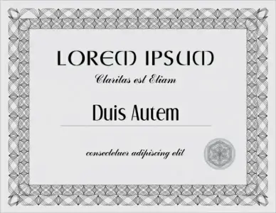 certificate template black white sketch classical seamless border