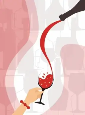 champagne background pouring wine icon vignette decoration