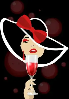 champagne celebration background lady glass icon bokeh backdrop