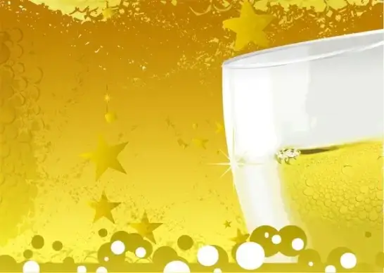 beer promotion banner glass and yellow liquid background
