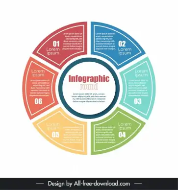 chart infographic template symmetric round design
