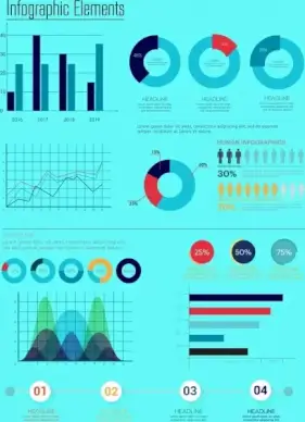 charts design elements bar round line design