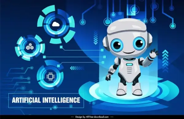 chatbot ai backdrop cute robot light effect