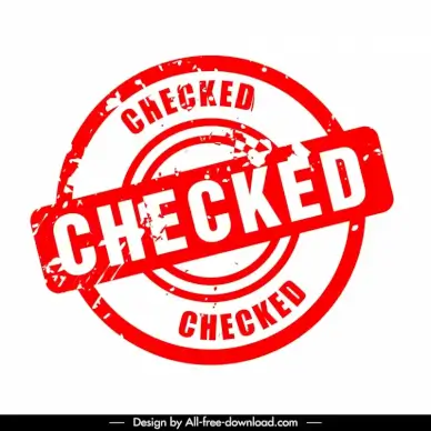 checked stamp template flat retro symmetric circle 