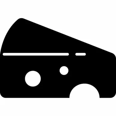 cheese sign icon flat contrast black white geometric outline