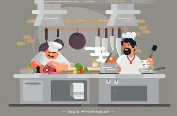 chef work painting kitchen utilities uniform men decor
