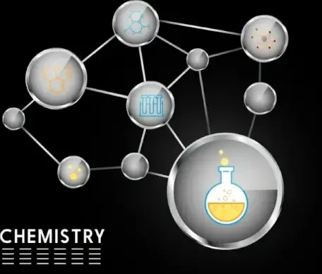 chemistry background circle connection decoration molecule icons
