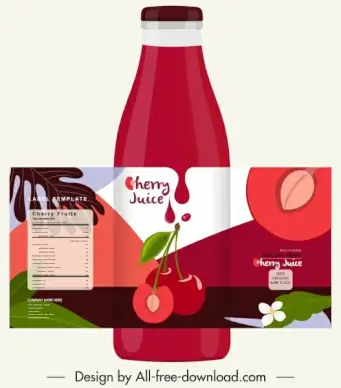 cherry juice bottle template classic red decor