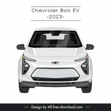 chevrolet bolt ev 2023 car model template symmetric front view