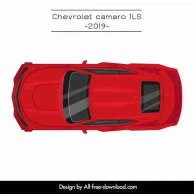 chevrolet camaro 1ls 2019 car model template flat top view