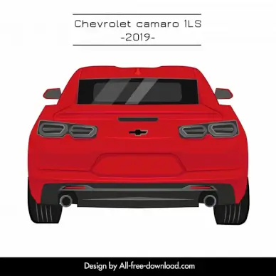 chevrolet camaro 1ls 2019 car model template symmetric back view