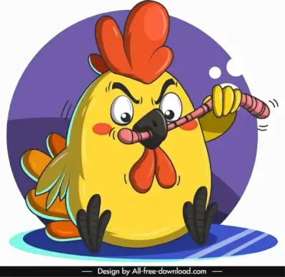 chick animal avatar funny cartoon character sketch