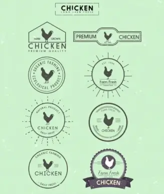 chicken logotypes flat icon silhouette design